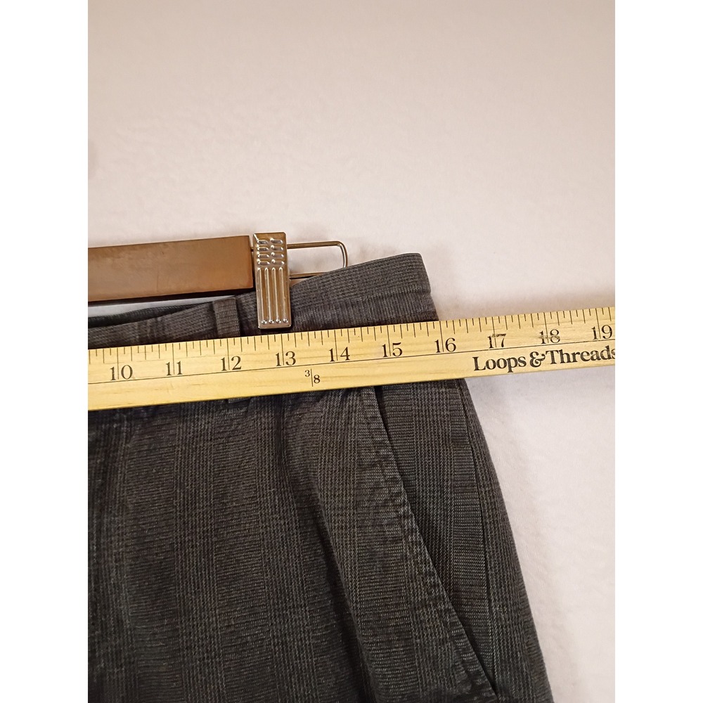 Dark Academia Banana Republic Mens 31x30 Gray Plaid Cotton Chino Pants Trousers - Picture 6 of 10
